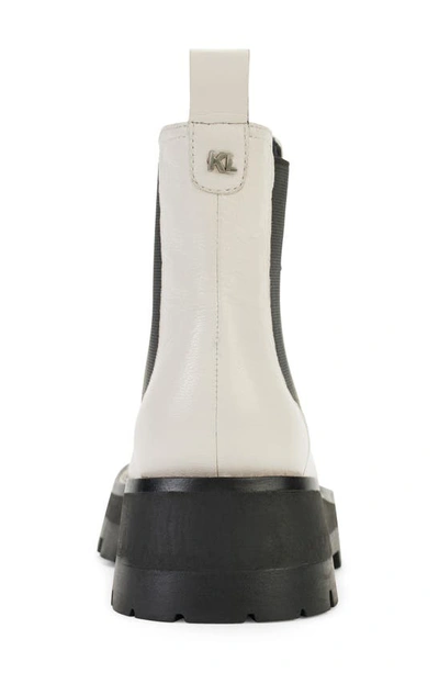 Shop Karl Lagerfeld Mayde Chelsea Boot In Soft White/ Black