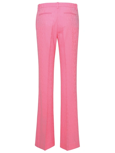 Shop Versace Rose Wool Pants Woman In Pink