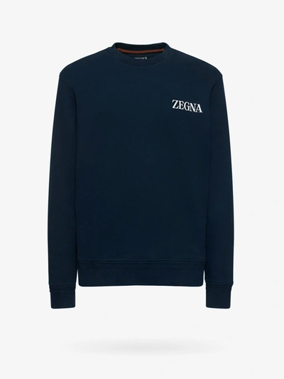 Shop Zegna Man #usetheexisting Man Blue Sweatshirts
