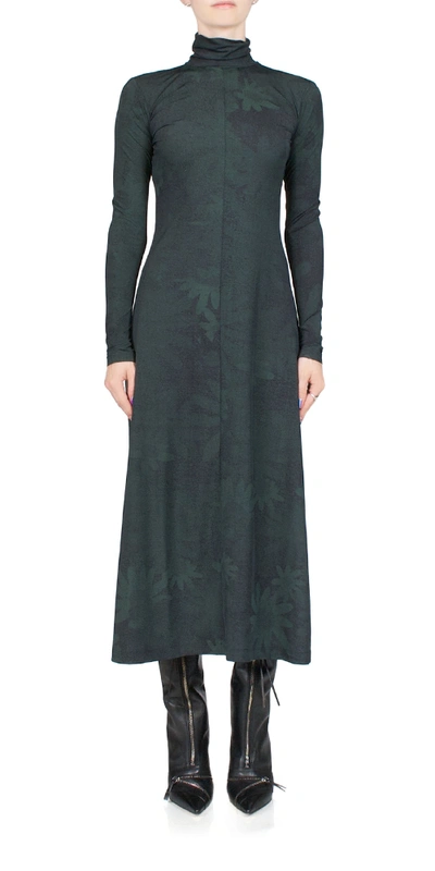 Shop Mm6 Maison Margiela Printed Long Sleeve Turtleneck Dress