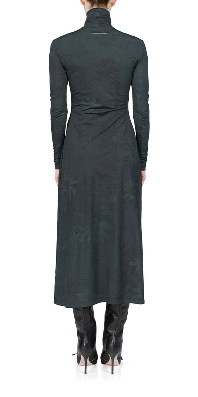 Shop Mm6 Maison Margiela Printed Long Sleeve Turtleneck Dress