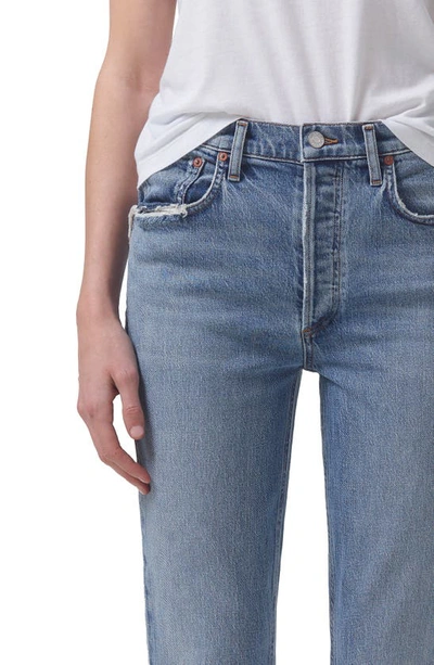 Shop Agolde Riley High Waist Straight Leg Jeans In Quiver