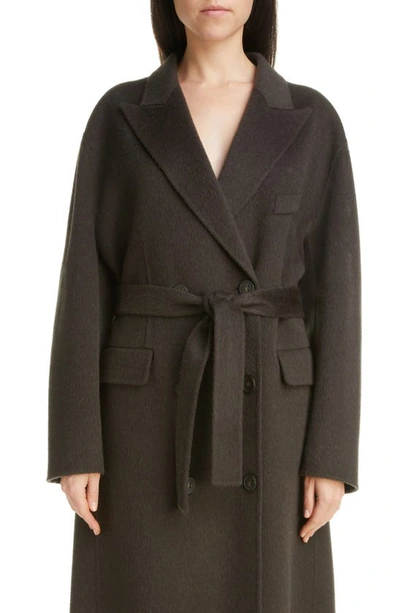 Shop Acne Studios Onessa Double Face Wool & Alpaca Double Breasted Coat In Charcoal Grey