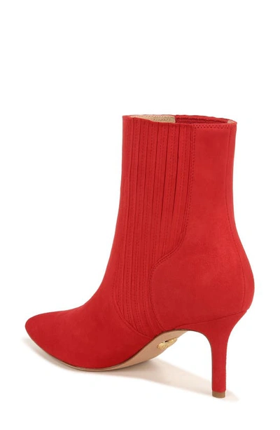 Shop Veronica Beard Lisa 70mm Pointed Toe Bootie In Fire Red