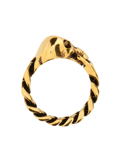 Alexander McQueen Gold Skull Chain Ring リング-