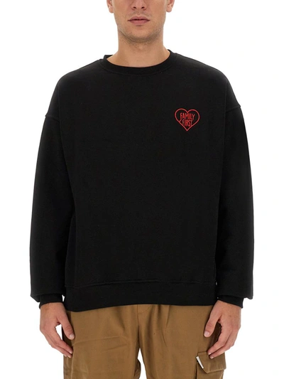 Shop Family First Sweatshirt With Logo In Black