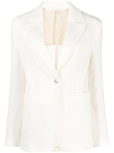Shop Palm Angels Single-breasted Blazer In Beige Off White