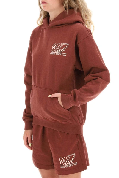 Shop Sporty And Rich Sporty Rich '94 Country Club' Hoodie In Brown