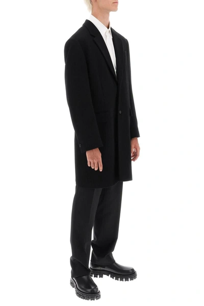 Shop Versace Barocco Single-breasted Coat In Black
