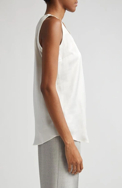 Lafayette 148 Perla Reversible Silk Blouse In Cloud