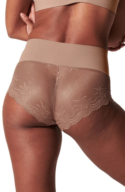Spanx Undie-tectable Lace Hi-hipster Panties In Cafe Au Lait