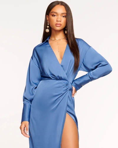 Shop Ramy Brook Aurora V-neck Wrap Dress In True Blue