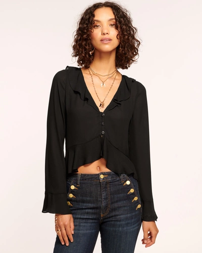 Shop Ramy Brook Isabelle Ruffle Blouse In Black