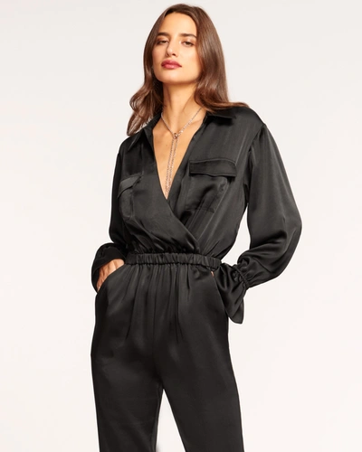 Shop Ramy Brook Josephine Long Sleeve Jumpsuit In Black