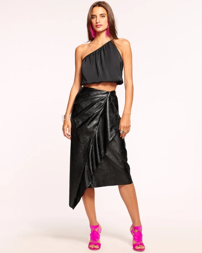 Shop Ramy Brook Quinn Ruffle Midi Skirt In Black