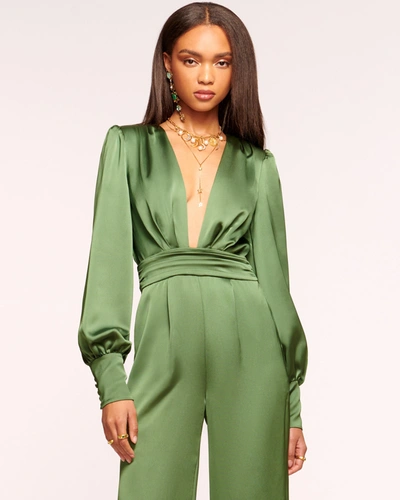 Shop Ramy Brook Madelane Plunging Jumpsuit In Spruce