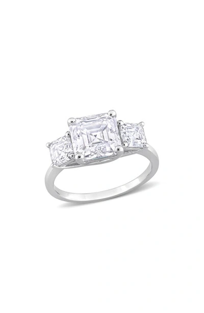 Shop Delmar Octagon Asscher Cut Moissanite Ring In White