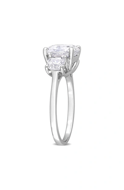 Delmar Octagon Asscher Cut Moissanite Ring In White