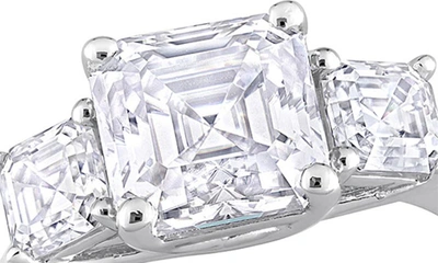 Delmar Octagon Asscher Cut Moissanite Ring In White