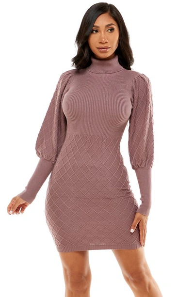Shop Bebe Quilted Sweater Dress In Orchid