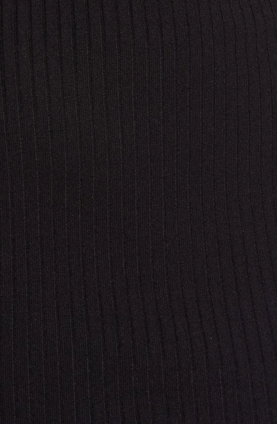Shop Bebe Asymmetrical Off The Shoulder Sweater Dress In Black