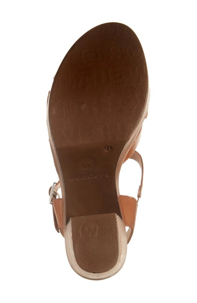 Shop Wonders Block Heel Sandal In Pergamena Cognac Leather