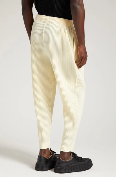 Shop Issey Miyake Montly Colors Pleated Pants In 51-lt.yellow
