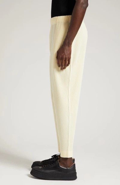 Shop Issey Miyake Montly Colors Pleated Pants In 51-lt.yellow