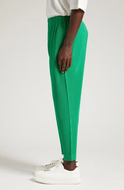 Shop Issey Miyake Homme Plissé  Montly Colors Pleated Pants In 63-emelard Green