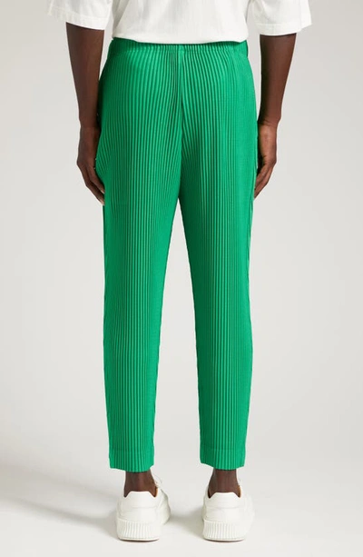Shop Issey Miyake Homme Plissé  Montly Colors Pleated Pants In 63-emelard Green