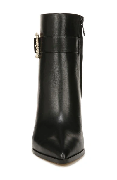 Shop Sam Edelman Weslie Pointed Toe Wedge Bootie In Black Leather