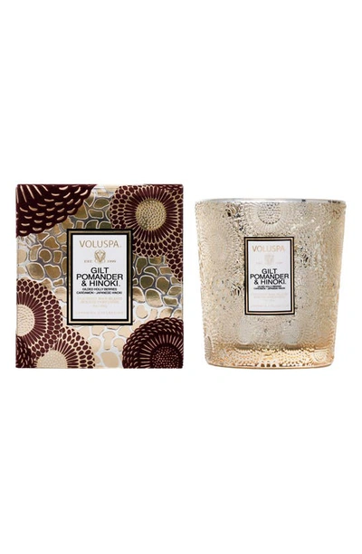 Voluspa Gilt Pomander And Hinoki Classic Candle, 9 Oz. In Gilt Pomander