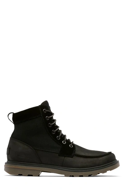 Shop Sorel Carson Moc Waterproof Boot In Black/ Gum