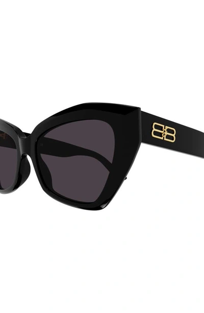 Shop Balenciaga 56mm Geometric Sunglasses In Black