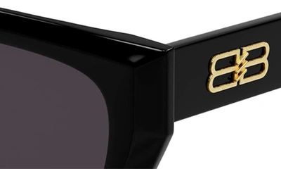 Shop Balenciaga 54mm Rectangular Sunglasses In Black