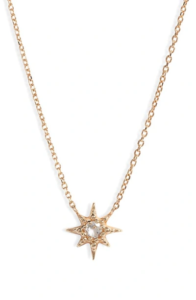 Shop Anzie White Topaz Starburst Pendant Necklace In Gold