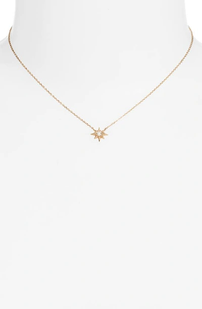 Shop Anzie White Topaz Starburst Pendant Necklace In Gold