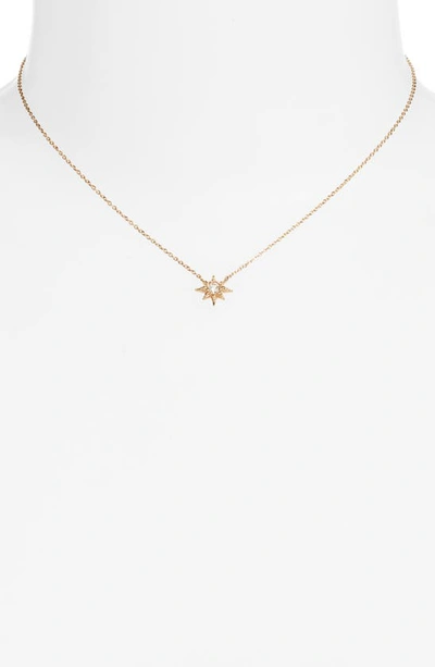 Anzie White Topaz Starburst Pendant Necklace In Gold