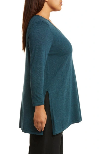Shop Eileen Fisher V-neck Tunic Top In Alpine