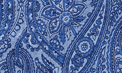 Shop Emanuel Berg 4flex Modern Fit Paisley Knit Button-up Shirt In Medium Blue