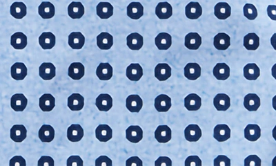 Shop Emanuel Berg 4flex Modern Fit Medallion Print Knit Button-up Shirt In Medium Blue