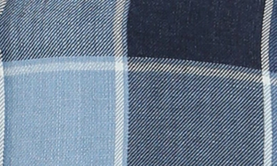 Mavi Jeans Check Brushed Twill Snap-up Shirt In Indigo Check