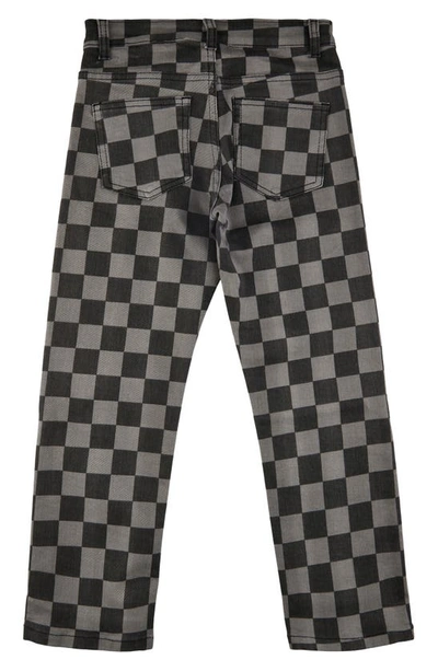 Shop The New Kids' Haden Checkerboard Loose Fit Jeans In Phantom