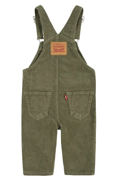 Levi's Stretch Cotton Corduroy Overalls In Olivine