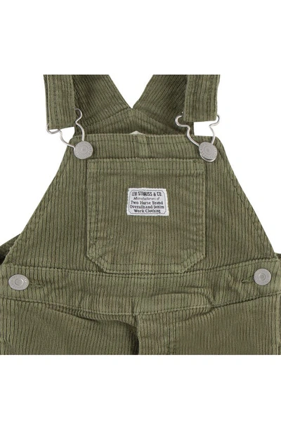 Levi's Stretch Cotton Corduroy Overalls In Olivine