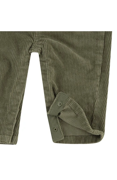 Levi's Stretch Cotton Corduroy Overalls In Olivine