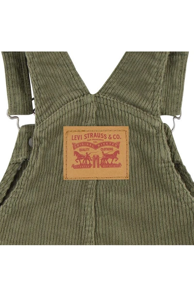 Levi's Stretch Cotton Corduroy Overalls In Olivine