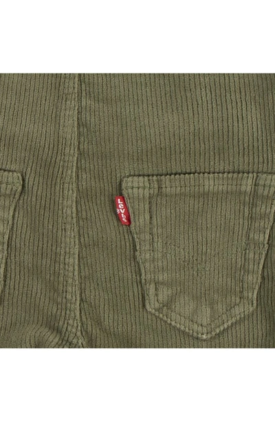 Levi's Stretch Cotton Corduroy Overalls In Olivine