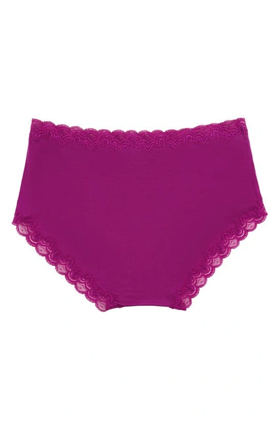 Uwila Warrior Soft Silk Lace Trim Silk Briefs In Festival Fuchsia