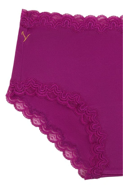 Uwila Warrior Soft Silk Lace Trim Silk Briefs In Festival Fuchsia